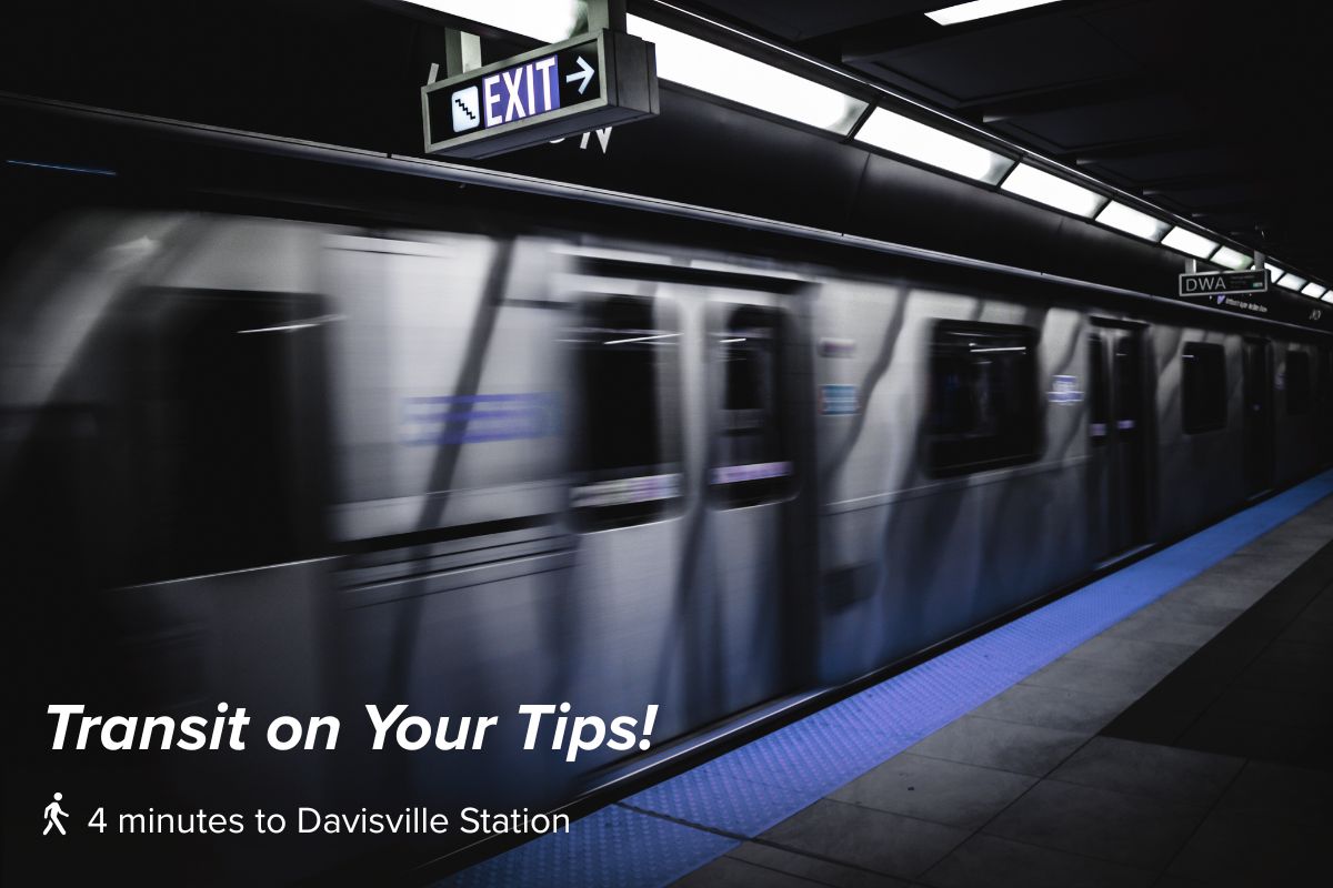 Walking distance to Davisville Station